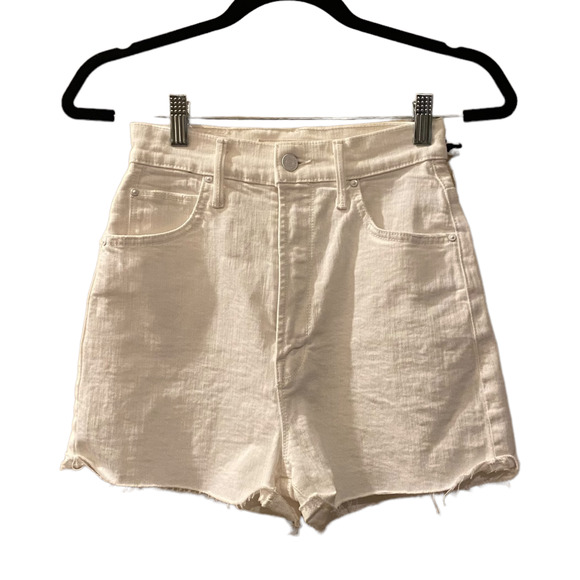 NEW Mother High Waisted Tunnel Vision Cuff Fray Short in Totally Innocent sz 24 - Picture 2 of 10